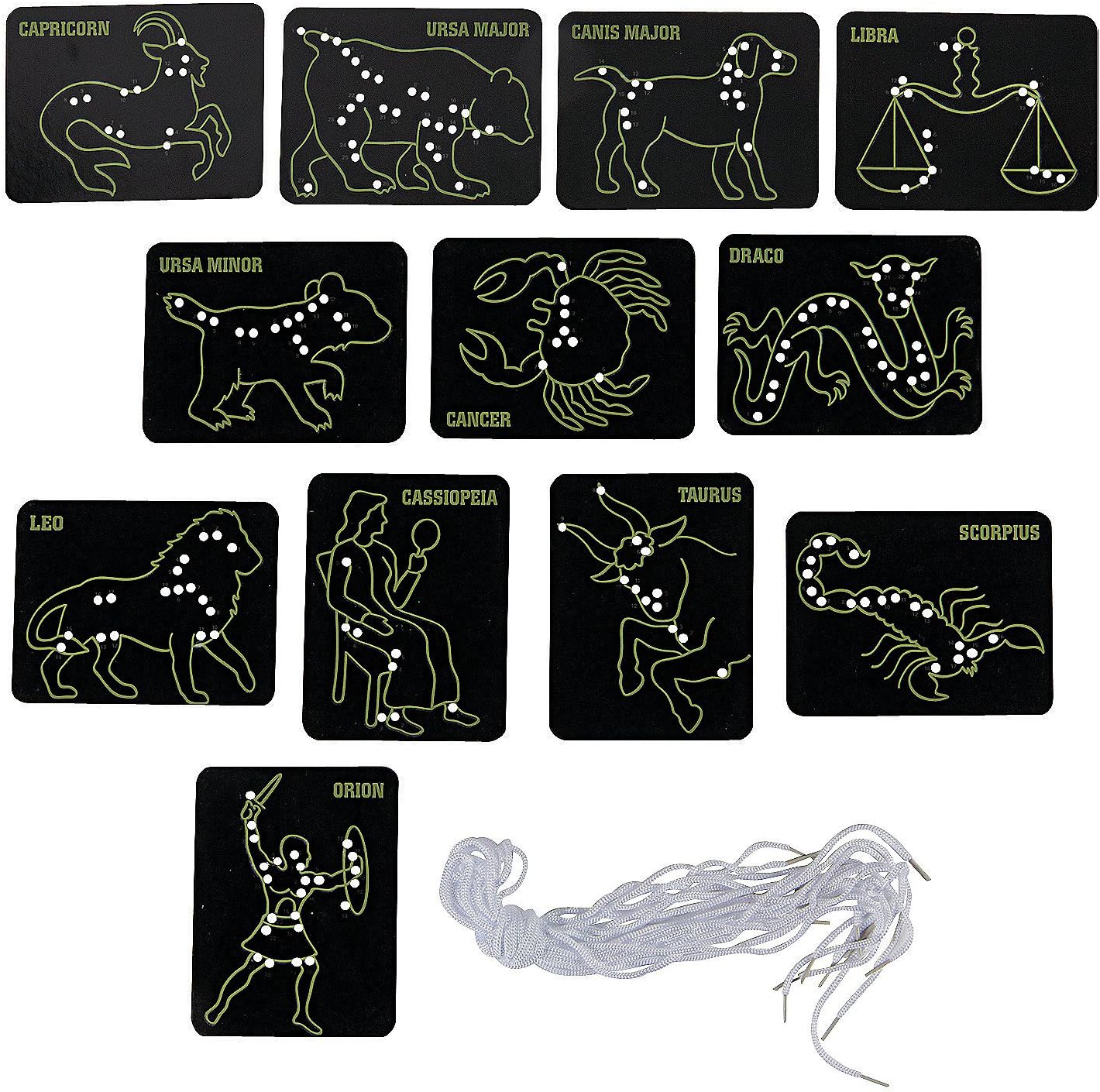 Lacing Constellation Cards - 24 Pieces - Educational and Learning Activities for Kids
