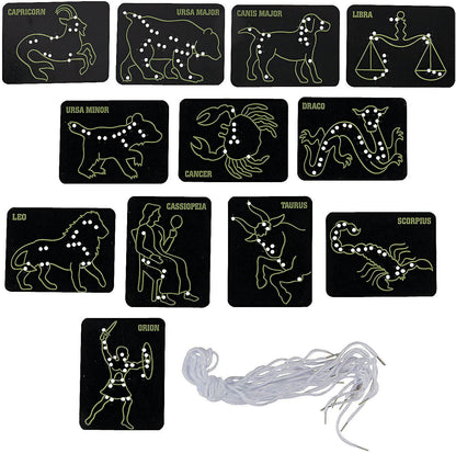 Lacing Constellation Cards - 24 Pieces - Educational and Learning Activities for Kids