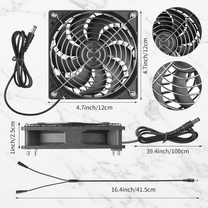 Riakrum Solar Powered Fan Solar Panel Dual Fans Kit 10w 12v Exhaust Fan Outdoor Waterproof for Greenhouse Chicken Coop Pet House Sheds Window(2 Set)