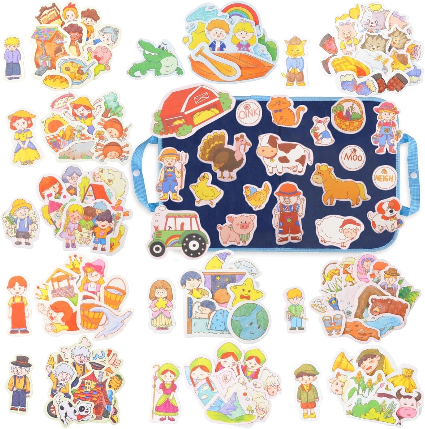 CHEFAN 12 Pack Felt Board Bible Stories Pieces,Flannel Board Stories for Preschool Activities Included a Felt Bag