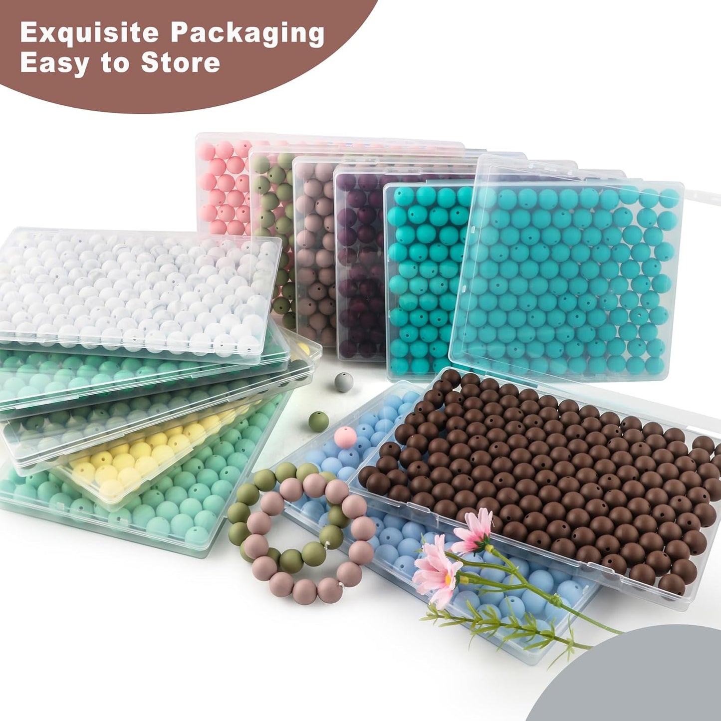 65Pcs 19mm Silicone Beads for Keychain Making Bracelet Necklace, Bulk Round Silicone Beads for Pens（Christmas Green） - Colors B