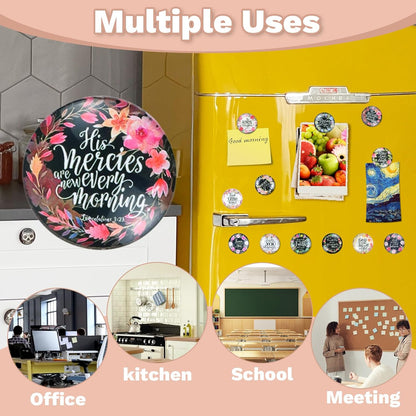 12Pcs Christian Magnets Inspiring Words Refrigerator Magnets with Bible Verses Refrigerator Magnets for Fridge Whiteboard Kitchen Bible Magnets Cute Decorative