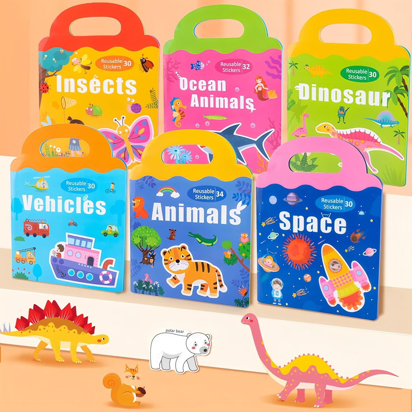 Magnetic Playset Portable Playboard, Cute Farmhouse Animal Reusable Magnets Sticker Books for Toddlers 3-5 Years, 34 PCS Refrigerator Magnets for Kids Girls Boys Perfect Preschool Learning Travel Toy