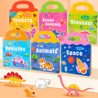 Magnetic Playset Portable Playboard, Cute Farmhouse Animal Reusable Magnets Sticker Books for Toddlers 3-5 Years, 34 PCS Refrigerator Magnets for Kids Girls Boys Perfect Preschool Learning Travel Toy