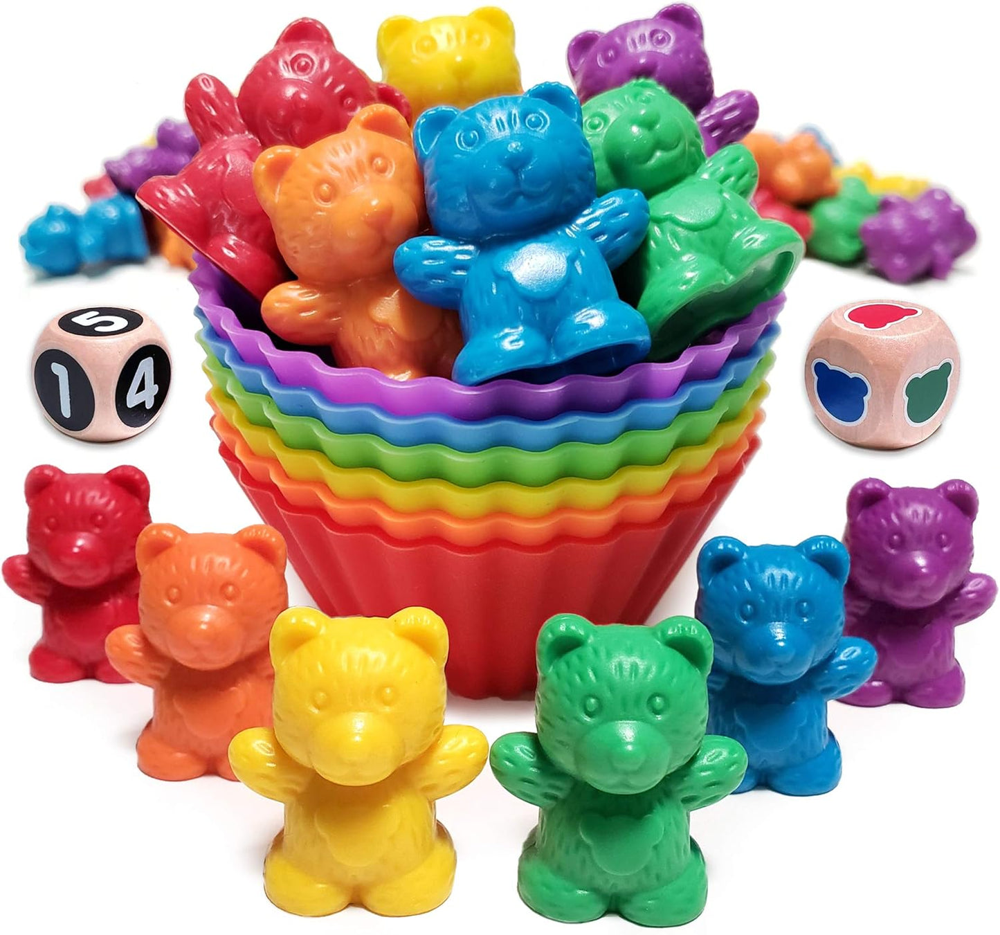 Deluxe Counting & Sorting Bears Game Set - Montessori Fine Motor Learning Jumbo Toys with Stacking Cups, 60 Preschool Math Manipulatives, 2 Toddler Games Dice, Toy Storage & Activities eBook