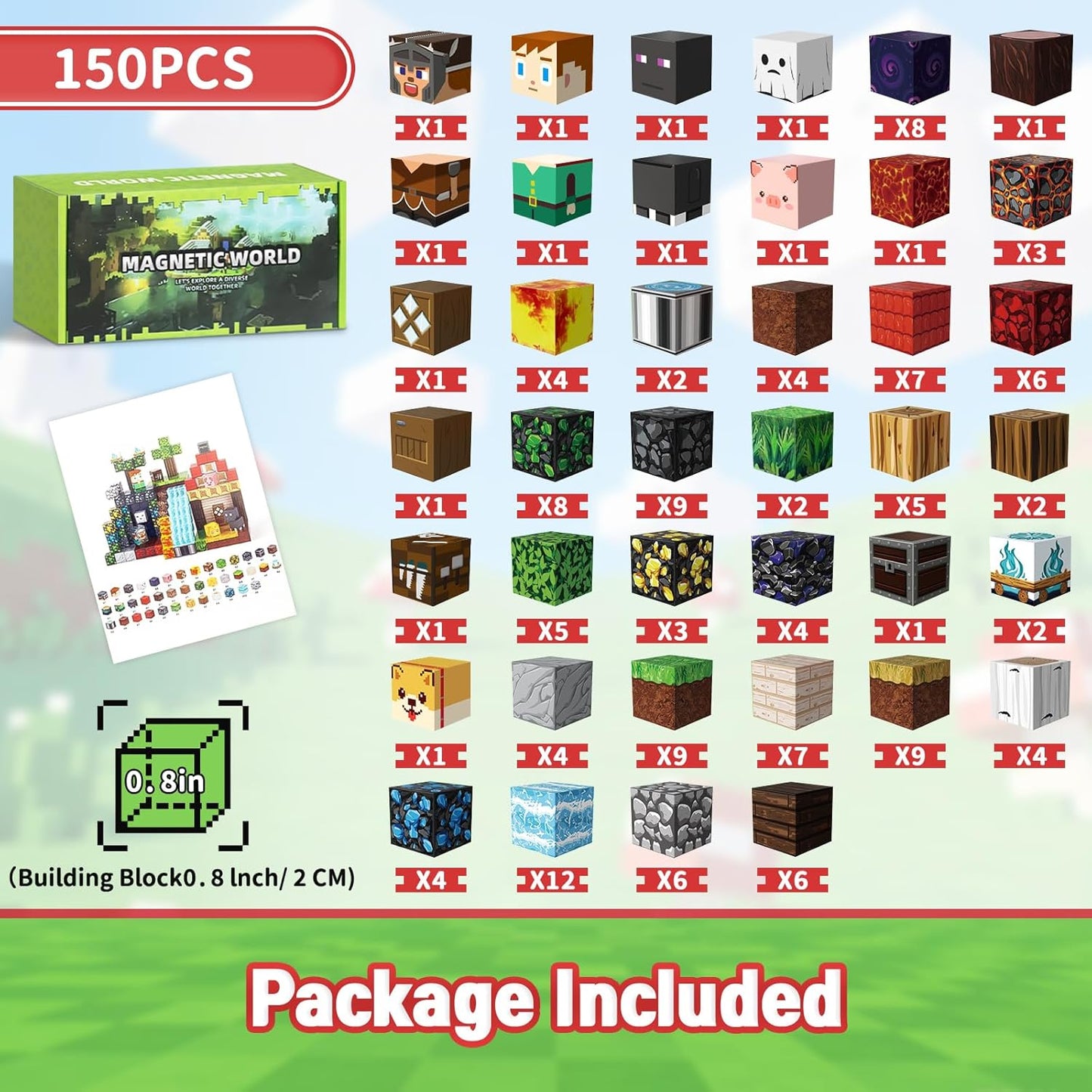 Intoypad 300PCS Magnetic Blocks for Kids, 0.8in Magnetic Building Block Toys for Boys Girls Age 3 4 5 6 7 8 9 10 Magnet Cubes Game Magnetic Tiles STEM Toys Christmas Birthday Gifts for Kids Toddlers