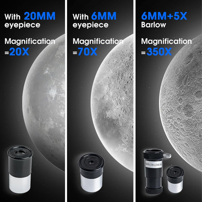 Telescope 70 mm Aperture 400 mm Refractor Astronomical Portable Telescope for Kids Adults Beginners with Tripod Carrying Bag White