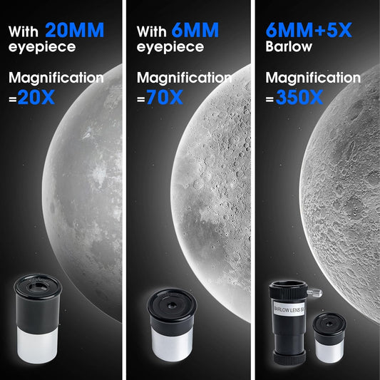 Telescope 70 mm Aperture 400 mm Refractor Astronomical Portable Telescope for Kids Adults Beginners with Tripod Carrying Bag White