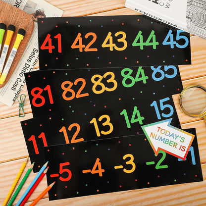 COCHIE Boho Number Line Bulletin Board Border - 20 to 120 Classroom Decorations for Wall Total 34ft, Math Number Lines Border Strips Learning Poster Supplies for Students, Teachers (Bohemian)