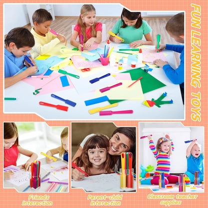 Honoson Magnet Wands for Kids Classroom Educational Learning Kits Rainbow Magnetic Wand Bulk 8 Inch Preschool Science Experiment Tools Learning Toys Bingo Games, 6 Colors (12 Pcs)