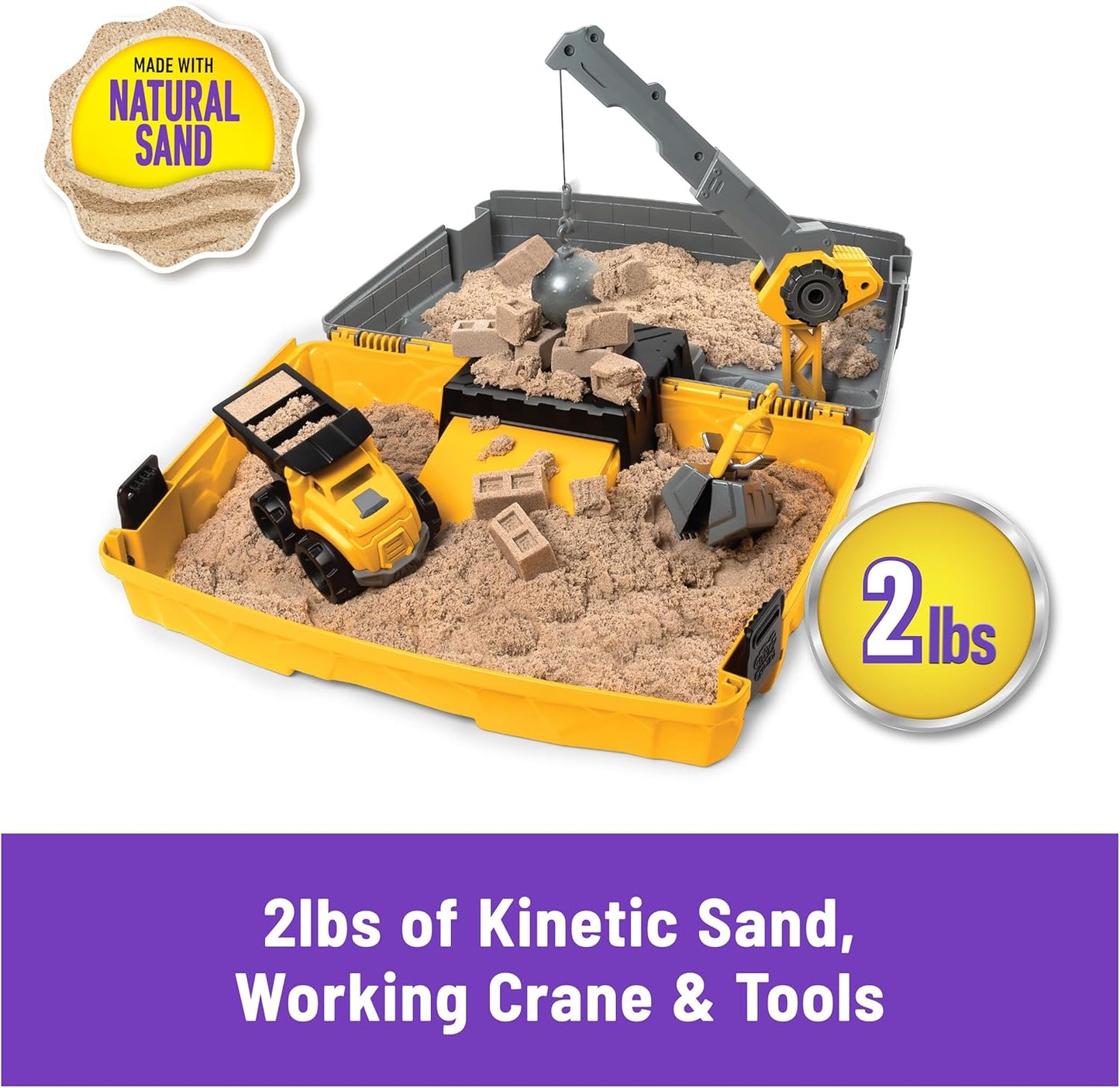 Kinetic Sand, Dig N' Demolish Playset with 1lb Play Sand & Toy Truck, Sensory Toys for Kids Ages 5 and up