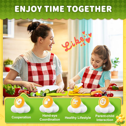 13 Pieces Montessori Kitchen Toys for Toddlers-Kids Cooking Sets Real-Toddler Toys Set for Real Cooking with Plastic Children Safe Knives Crinkle Cutter Kids Cutting Board