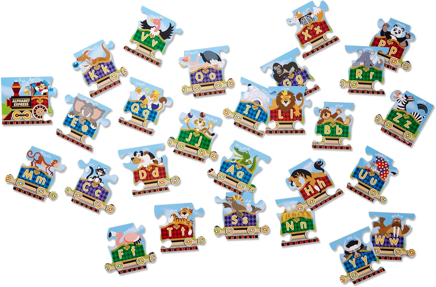 Melissa & Doug Alphabet Express Jumbo Jigsaw Floor Puzzle (27 pcs, 10 feet Long) - FSC Certified