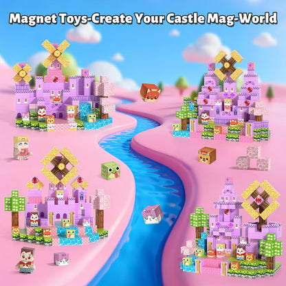 150pcs Magnetic Blocks,Magnetic Building Blocks STEM Toys for Kids Ages 3+,Magnet Tiles with Forest Animals Blocks Set, Educational Sensory Toys for Toddlers,Boys & Girls–Creative Game Gift