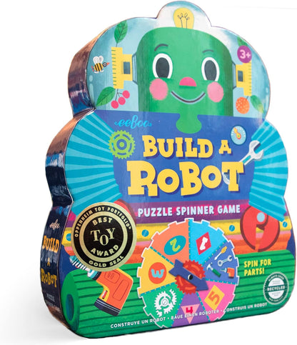 eeBoo Build a Robot Spinner Game - Award Winning Number Matching Robot Building Game, Screen-Free Fun for 2-4 Players, Kids Ages 3 and up