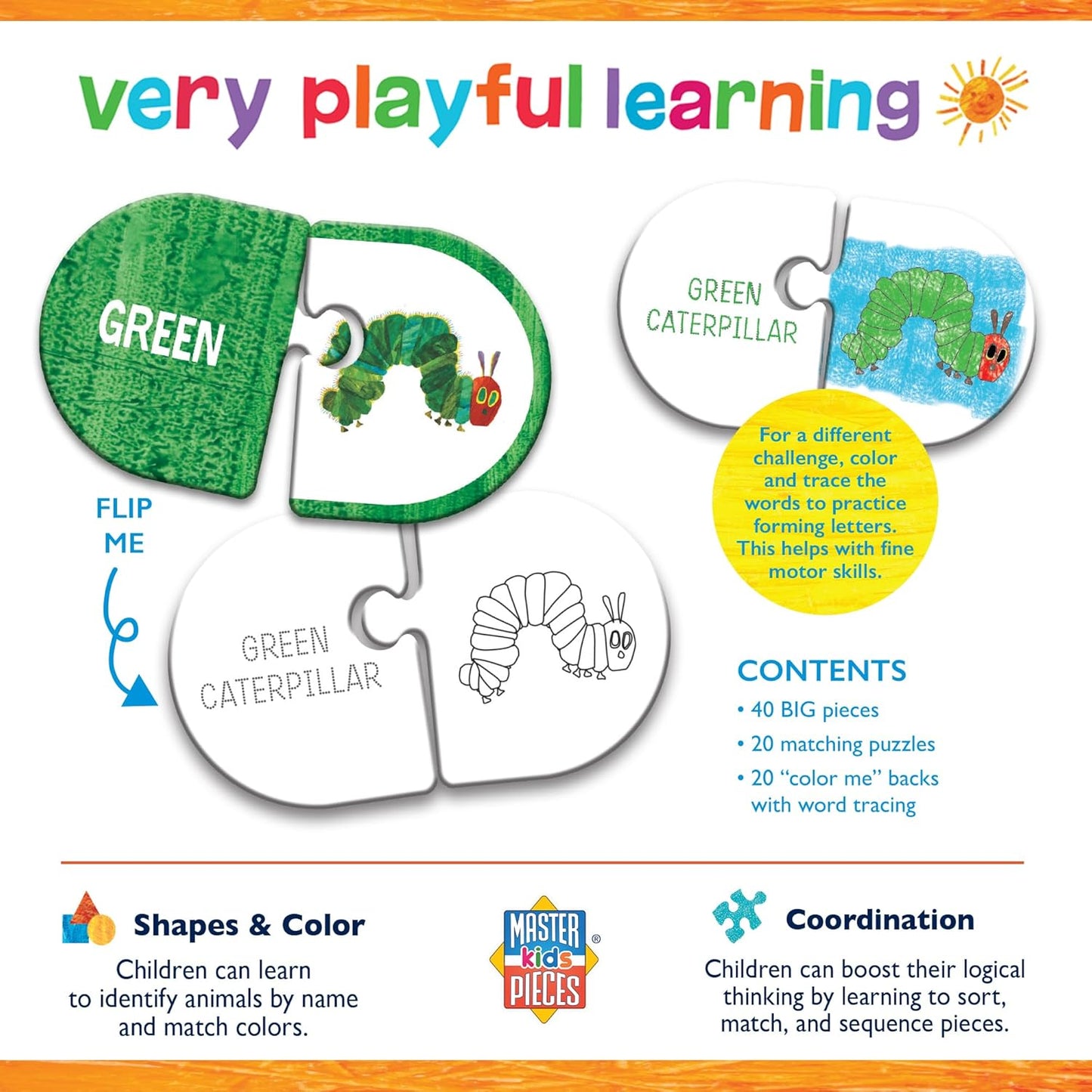 MasterPieces Kids Games - Educational Colors & Shapes Matching Game - Game for Kids and Family - Laugh and Learn