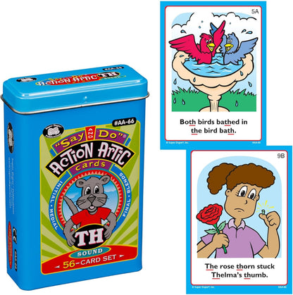 Super Duper Publications | Say and Do® Action Articulation TH Sounds Fun Deck | Vocabulary and Language Development Flash Cards | Educational Learning Materials for Children