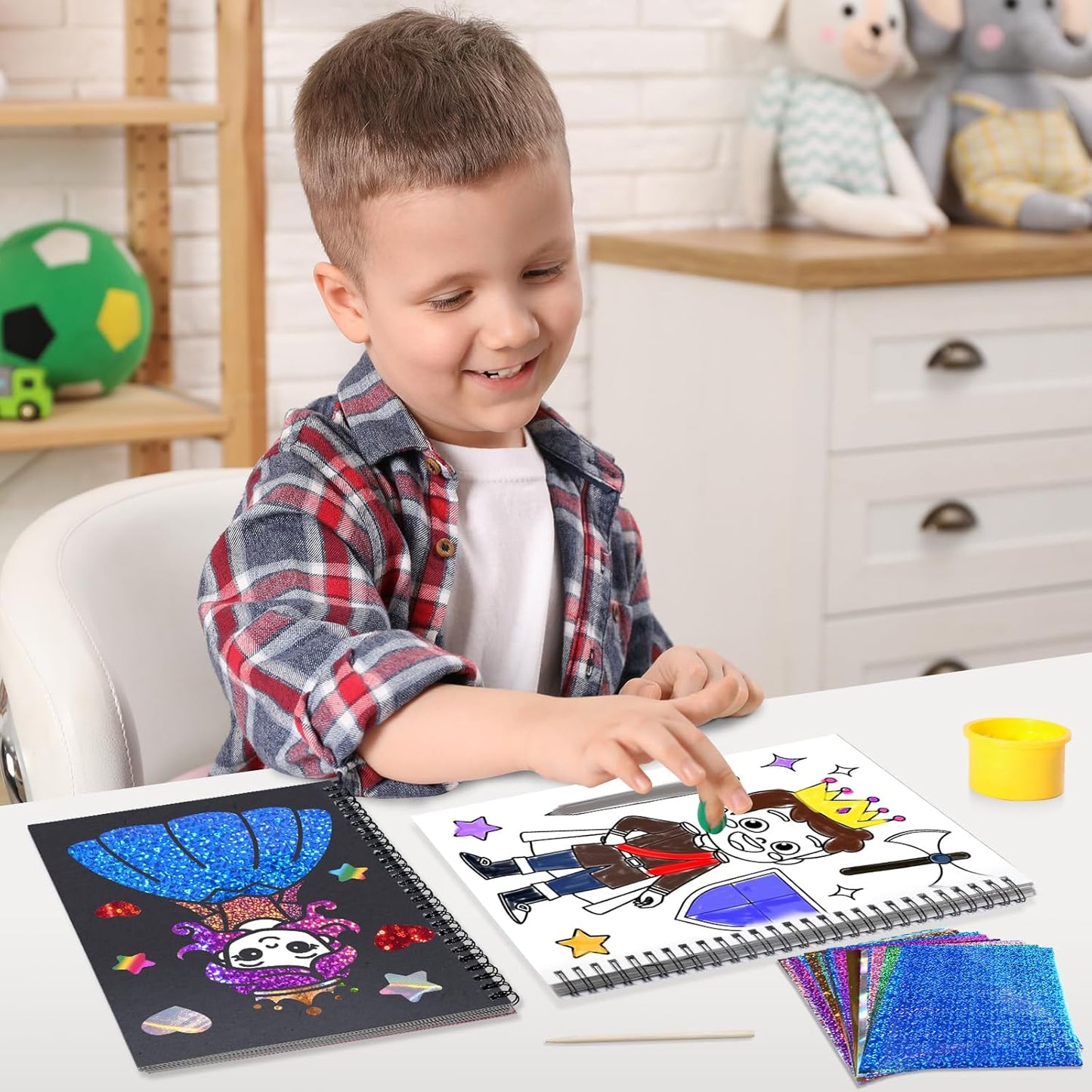 Foil Craft Bugs Butterfly DIY Art Fun Kits Set, No Mess Creative Foil Art Drawing Game for Kids, Birthday Gifts Crafts Supplies Travel Toys for Girls Boys Ages 4-9