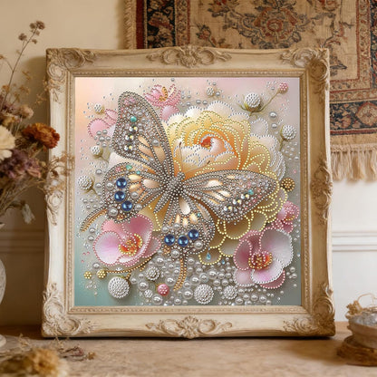 LAKEQUILL Royal Blue Butterfly Special Shaped 5D DIY Partial Drill Home Diamond Art Kit (Butterfly-4)