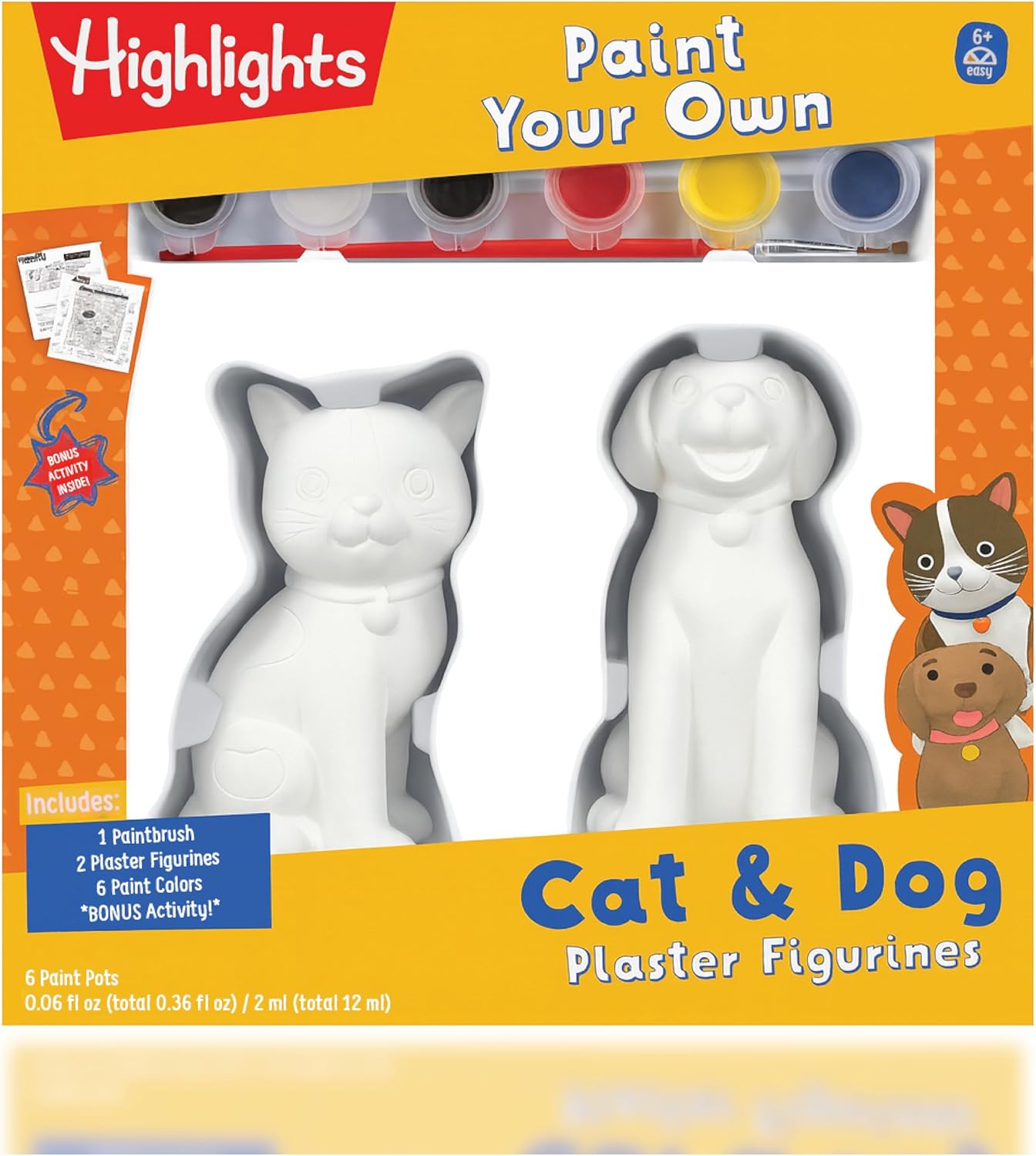 Highlights Paint Your Own Plaster Figurine & Activity Kits – DIY Art Sets with Figurines, Paints, Brush & Bonus Activities – Multiple Themes – Ages 6+