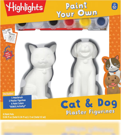 Highlights Paint Your Own Plaster Figurine & Activity Kits – DIY Art Sets with Figurines, Paints, Brush & Bonus Activities – Multiple Themes – Ages 6+