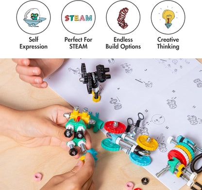 The Off Bits Space Mission Educational Build Your Own Robot Toy, Stem Building Toys for Boys and Girls, Valentine Birthday Gift for Kids Montessori Play Kit, Steam Toys for Kids Ages 6 7 8 9+