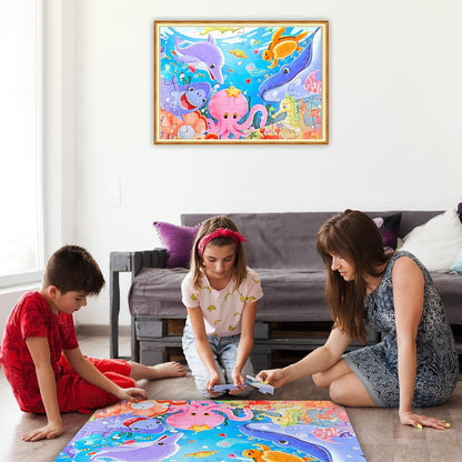 Jumbo Floor Puzzle for Kids,Farm Animals Jigsaw Large Puzzles,48 Piece Barn Puzzle for Toddler Ages 3-5,Children Learning Preschool Educational Toys,Birthday Easter Gift for 4-8 Years Old Boy and Girl