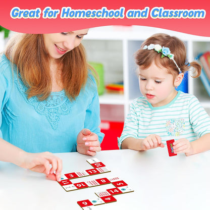 Kasfalci Multiplication Dominoes Set,Math Manipulatives Games for Kids,Counting Toy,Learning Games,Preschool Learning Activities,Homeschool Supplies,Kindergarten Classroom Must Haves,1st 2nd 3rd Grade
