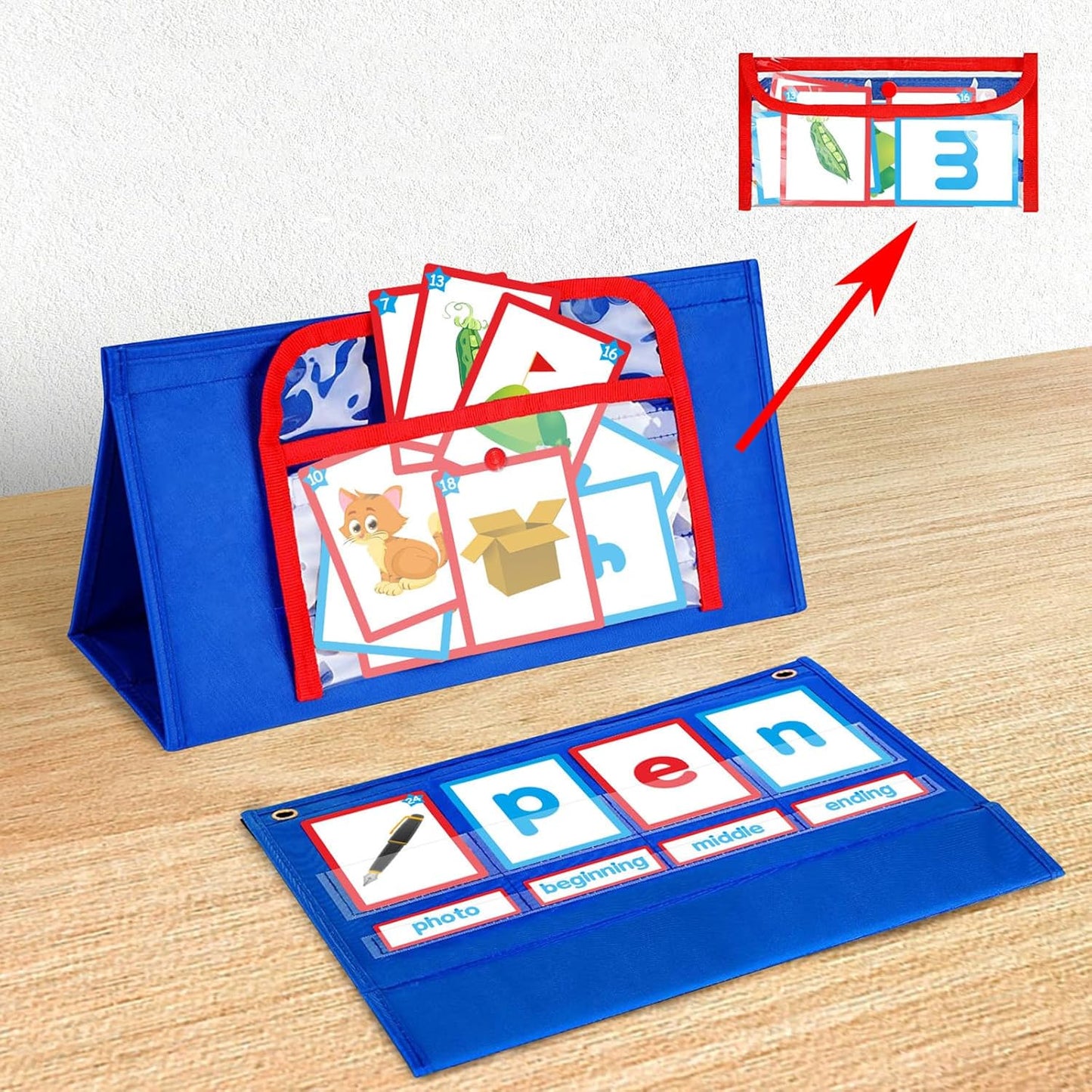 Word Building Desktop Tent Cards Set CVC Words Phonics Games Chart Kindergarten Spelling Education Toy