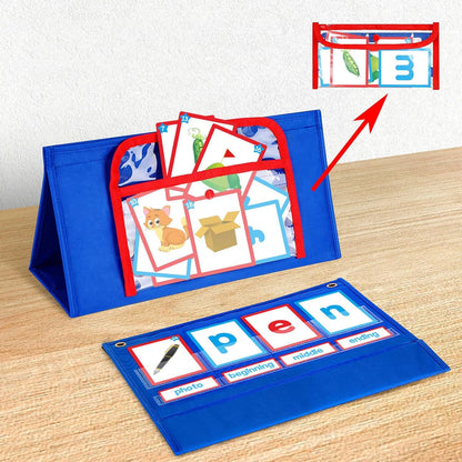 Word Building Desktop Tent Cards Set CVC Words Phonics Games Chart Kindergarten Spelling Education Toy
