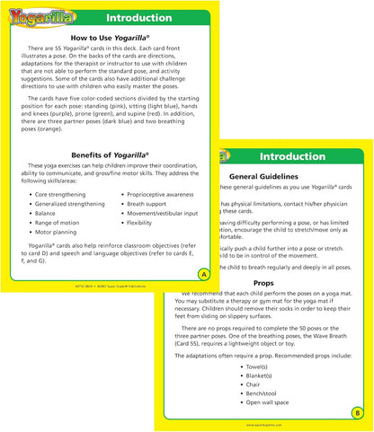 Super Duper Publications | Yogarilla® Exercise and Activities Yoga Fun Deck | Occupational Therapy Flash Cards | Core Strength and Balance Training | Educational Learning Resources or Children