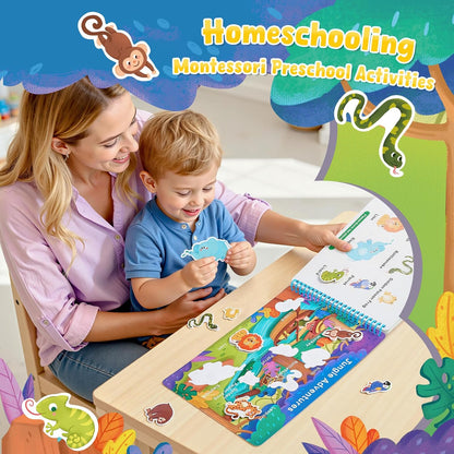 JoyCat Preschool Busy Book for Toddlers 3-5, Dual-Language Learning Activities, Educational Sensory Toys, Autism Learning Materials for Boys & Girls (Daily Life)