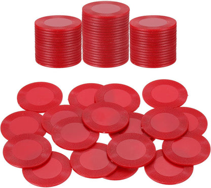 uxcell 64Pcs Plastic Poker Chips, 0.9 Inch Mini Bingo Chips Learning Counters Counting Counters Disks Markers Opaque Game Tokens for Game Play Math Counting, Red, Pattern