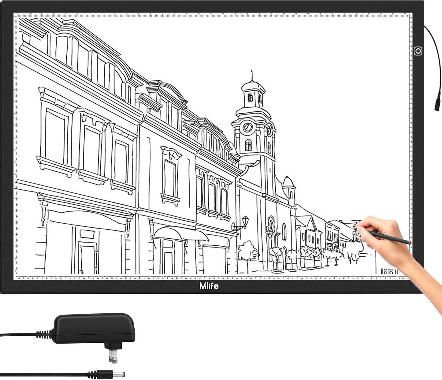 B4 LED Light Pad - Upgraded Diamond Art Light Box Dimmable Tracing Light Board, Sketching, Animation, Drawing Light Box with 4 Fasten Clips