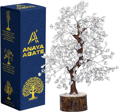 ANAYA AGATE 7 Chakra Healing Crystal Tree of Life Kit, Bracelet, Pendant, Necklace, Feng Shui Money Bonsai Tree, Positive Energy for Women, Mom, Sister and Housewarming Decoration