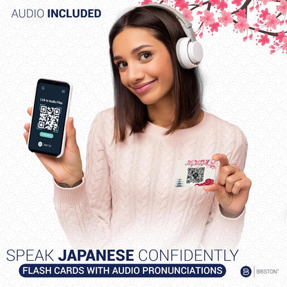 Japanese Hiragana & Katakana Flash Cards with Audio – Learn Japanese Alphabet with Mnemonics – Study Aid for Beginners, Students, Teachers, Homeschool, Language Learning Tool – 46 Cards by Briston