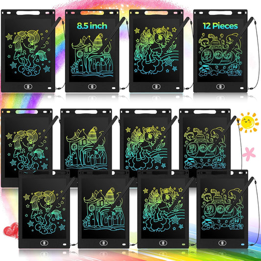 Tinlade 12 Pack LCD Writing Tablets for Kids Party Favors Games, 8.5 Inch Educational Learning Bulk Toys Gifts Erasable Doodle Boards Portable Electronic Drawing Pads for Toddlers 4-8 School Birthday