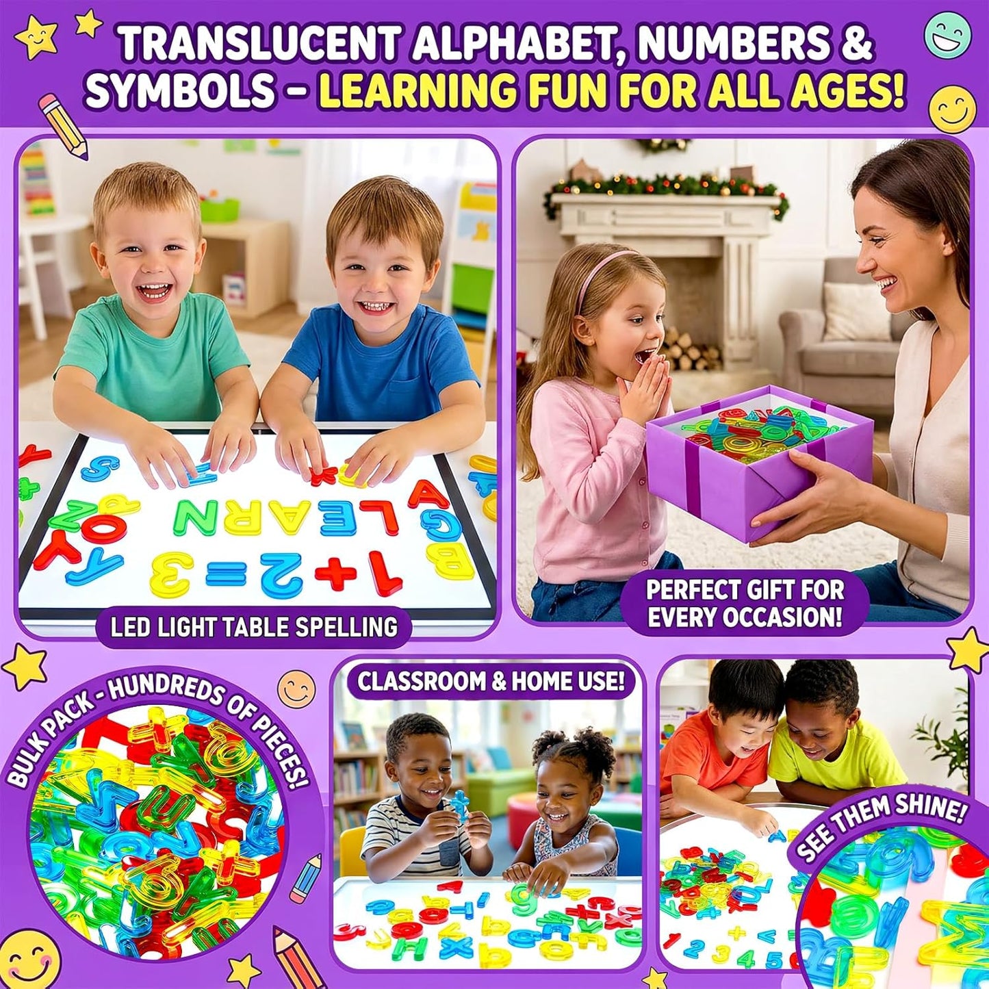 67 Pcs Plastic Practice Set Transparent Letters and Numbers Include Uppercase Letters Lowercase Letters and Numbers Colorful Plastic Letters and Numbers for Kids Counting and Spelling, Ages 3+