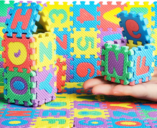 36 Pcs Foam Mat 2 x 2 Inch Interlocking Alphabet and Numbers Mini ABC Play Mats for Floor Colorful Alphabet Foam Letter for Floor, Soft EVA Tiles Reusable Easy to Clean
