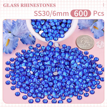 5000PCS SS6/2mm Glass Crystal Rhinestones (Clear), Bedazzling Flatback Rhinestones for Crafting DIY Crafts Nail Art Makeup Decoration, Gems Diamond Charms for Tumbler Shoes Clothing Mug