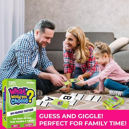 QUOKKA Board Games for Kids 8-12 – Family Games for Kids and Adults – What Would You Choose – 500+ Questions – Original Edition – Fun Card Game for Family Night
