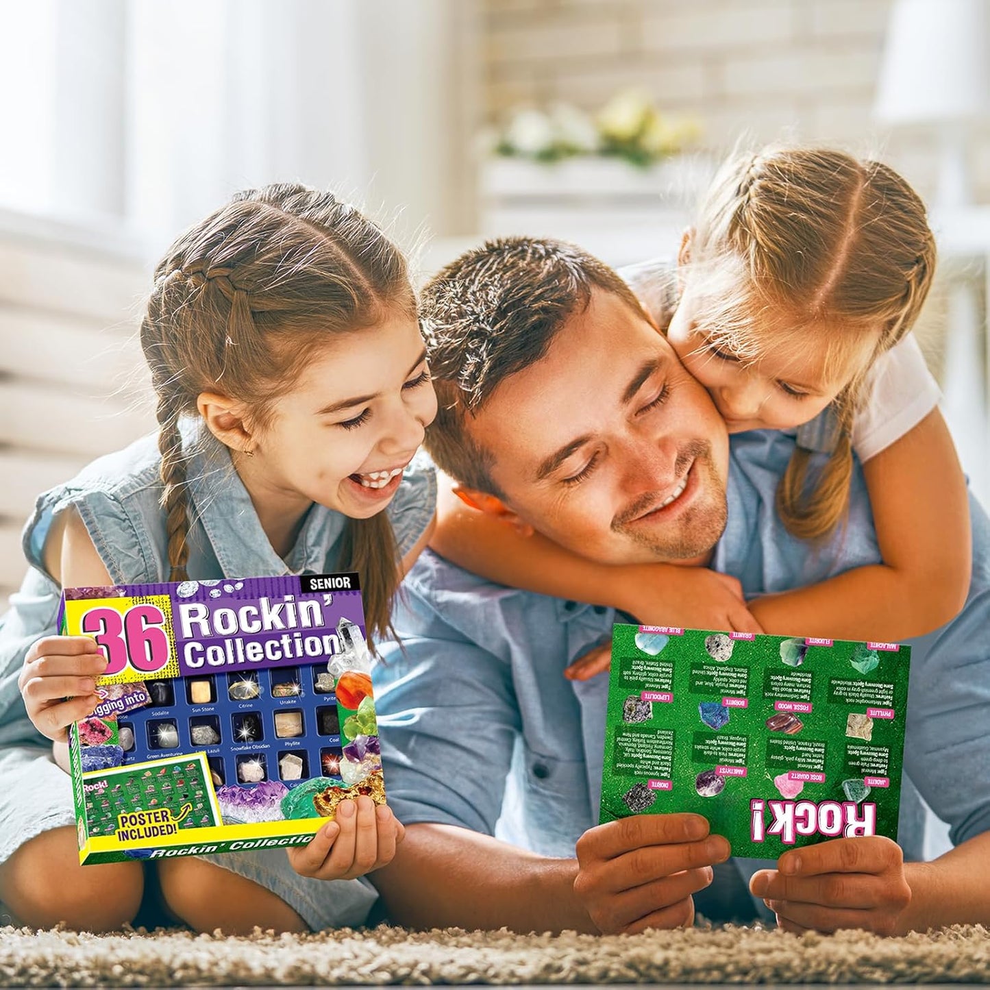 Gamerside Rocks for Kids - 48 Real Rocks, Gemstones & Crystals Collection – Educational Science Kit, Great Rock Collections STEM Gift for Boys & Girls Ages 6-12