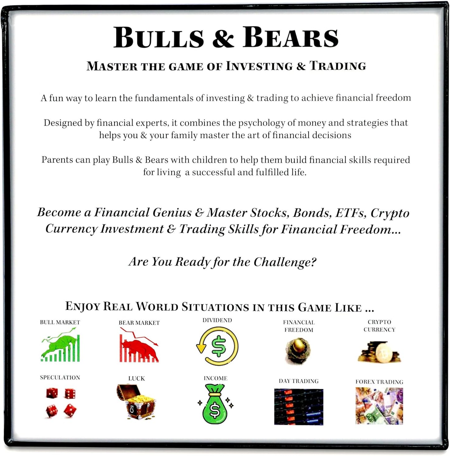 Life Sutra Bulls & Bears Board Game for Ages 14+ , Learn Investing & Trading Through Play, Stock Market, Crypto & Finance Strategy Game for Teens & Families, STEM - Approved