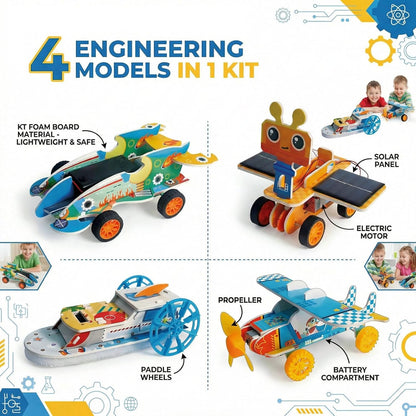 STEM Building Toys for Kids Ages 8-12 | 4-in-1 Science Kit Build DIY Engineering Projects | Educational Toys Gift for Boys & Girls Age 8 9 10 11 12 Year Old