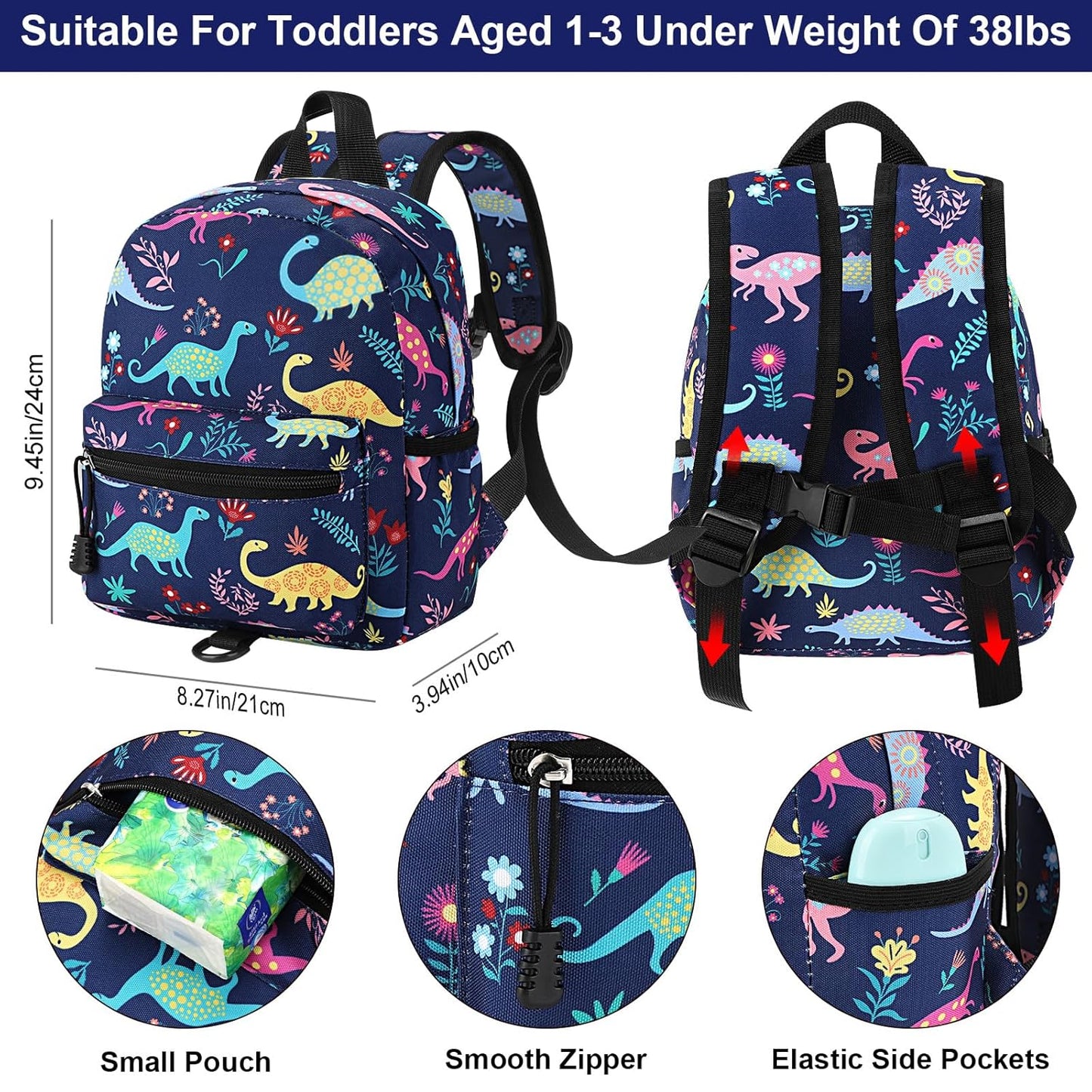 Accmor Toddler Backpack Leash, Mini Child Backpack with Anti Lost Wrist Link, Cute Kids Backpack Leash Walking Harness for Outdoor Travel, Small Excavator Backpack Tether for Baby Boys Girls Ages 1-3