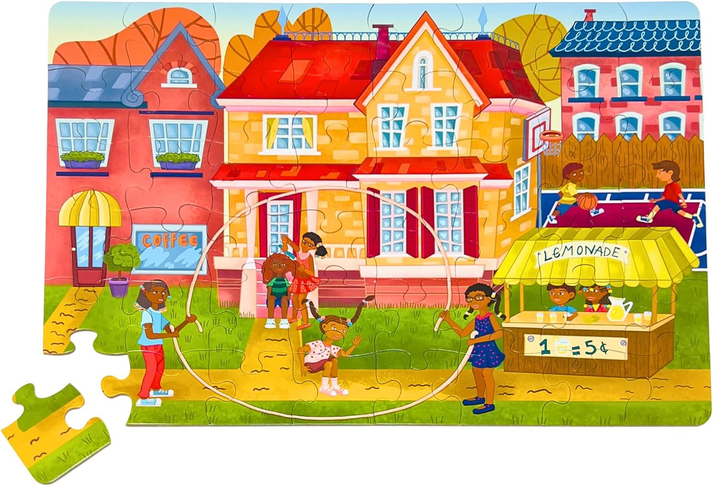Upbounders® 48 Piece Jumbo Floor Puzzle for Kids | Barbershop Beginner Puzzle | Pretend Play & Learning Toy for Boys Girls Ages 4 5 6 | Black Brown Boy at The Barber (Multicultural)