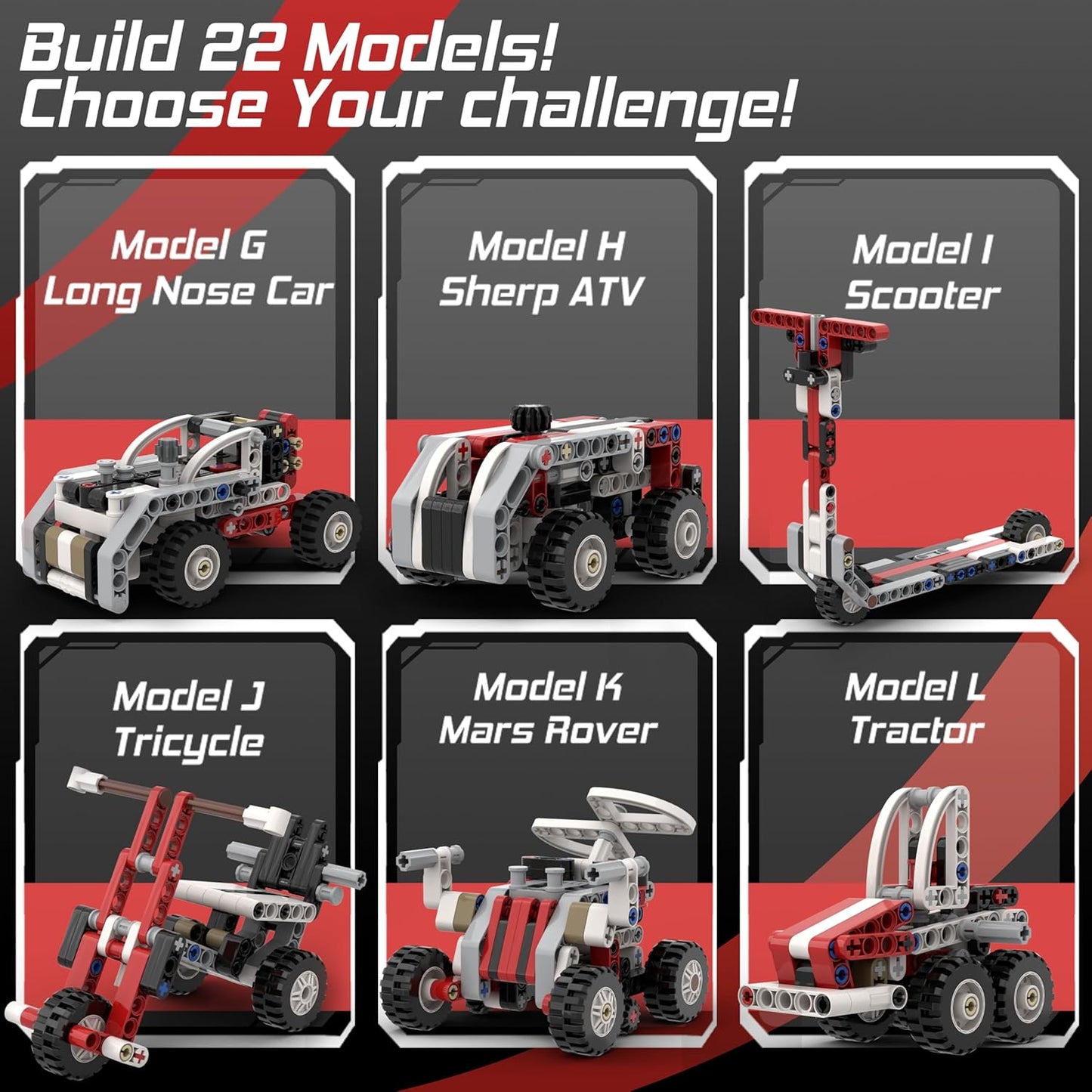 298 Pcs Technic-Parts-Set Axles-Gears-Pins-Beams-Bricks-Arms-Connectors-Wheels-Tires Compatible with Major Brand Building-Block MOC-Toy-Creations