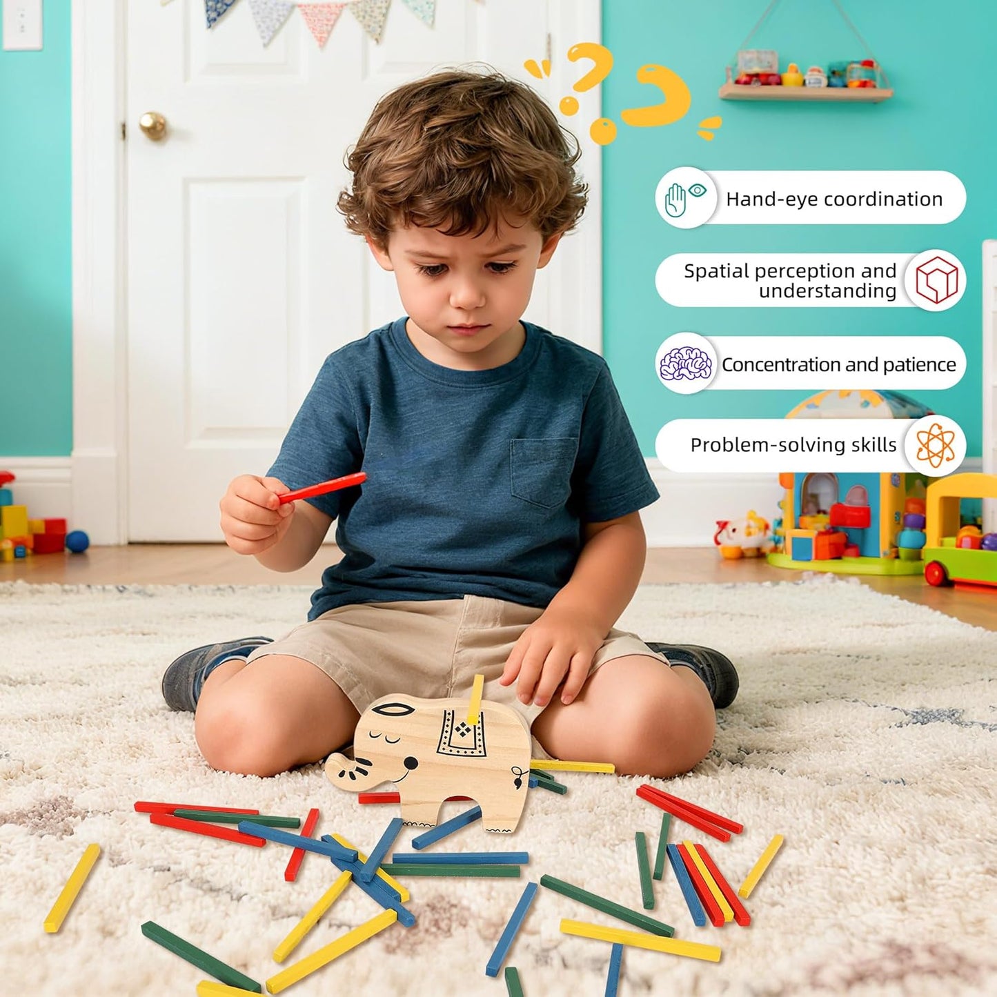 GOTHINK Wooden Balancing Pendulum Game, 42PCS Montessori Balancing Toys for Kids and Adults, Interactive Educational Toy for Children's Gift, Perfect for Parties & Travel