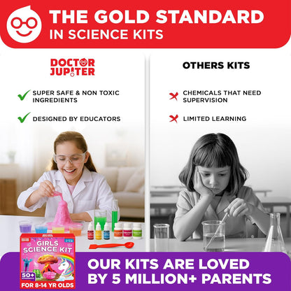 Doctor Jupiter Girls' Science Kit for Kids Ages 8-10-12-14 for 8,9,10+ Year Old Girls | Chemistry Set, STEM Toy Kit with 135+ Experiments | Learning & Educational Projects
