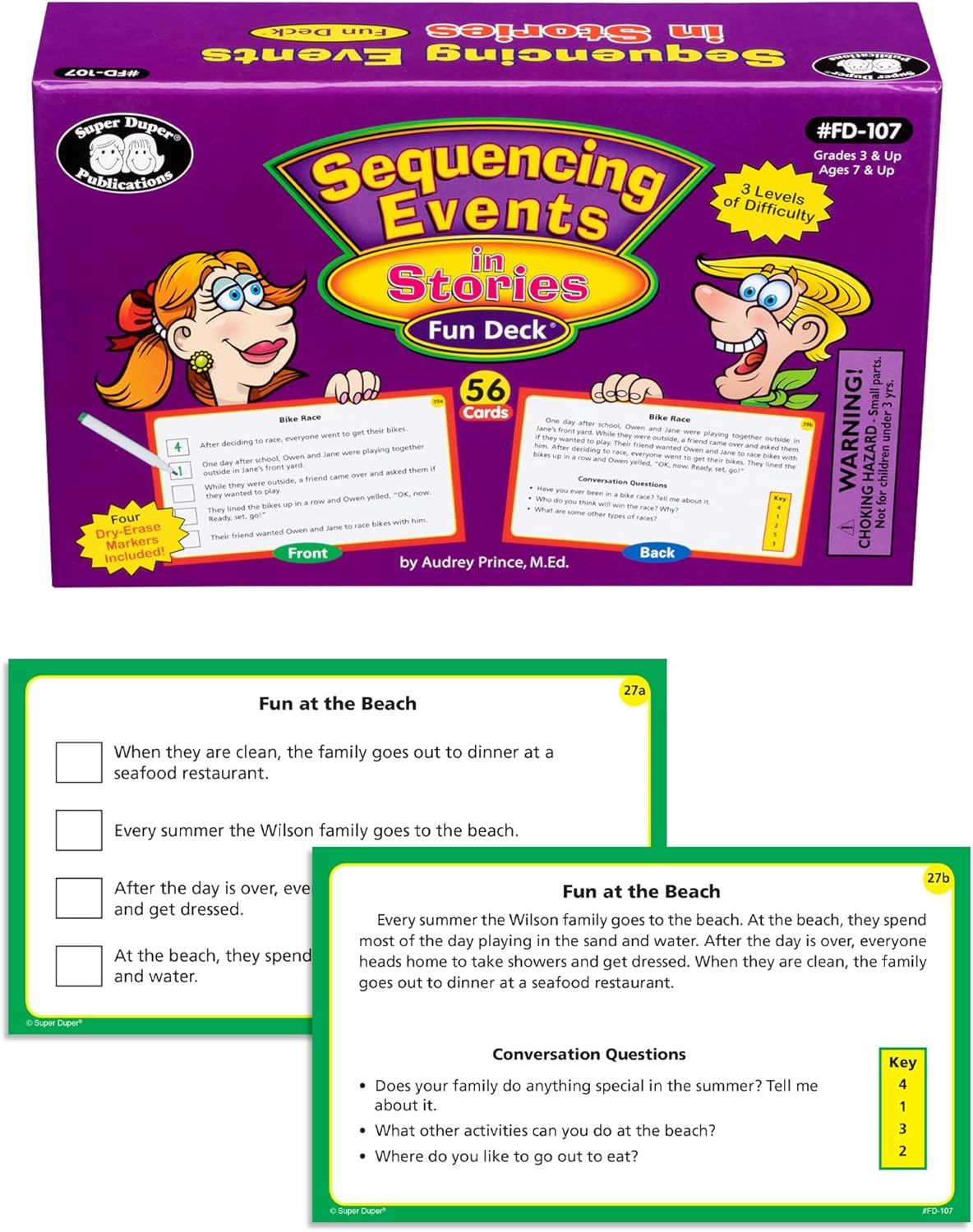 Super Duper Publications | Sequencing Events in Stories Fun Deck Flash Cards | Educational Learning Resource for Children